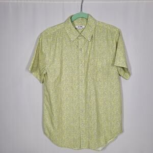 Re/Done 70s Short Sleeve Button Up Shirt Citrus Paisley Size Small